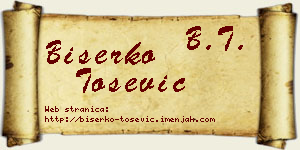 Biserko Tošević vizit kartica